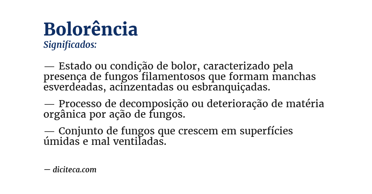Significado de bolorência