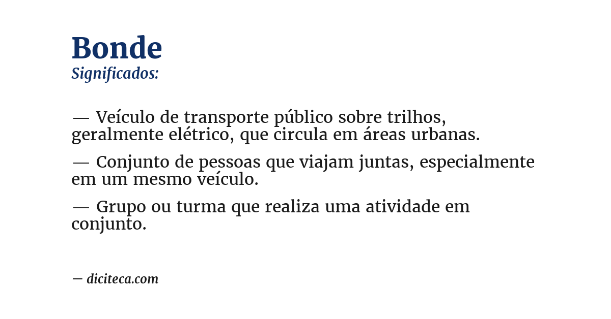 Significado de bonde