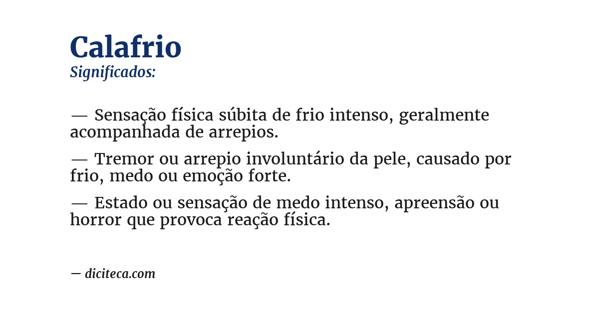 Significado de calafrio