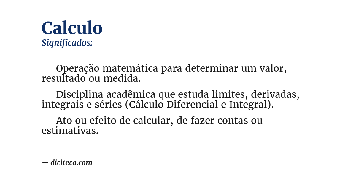 Significado de calculo