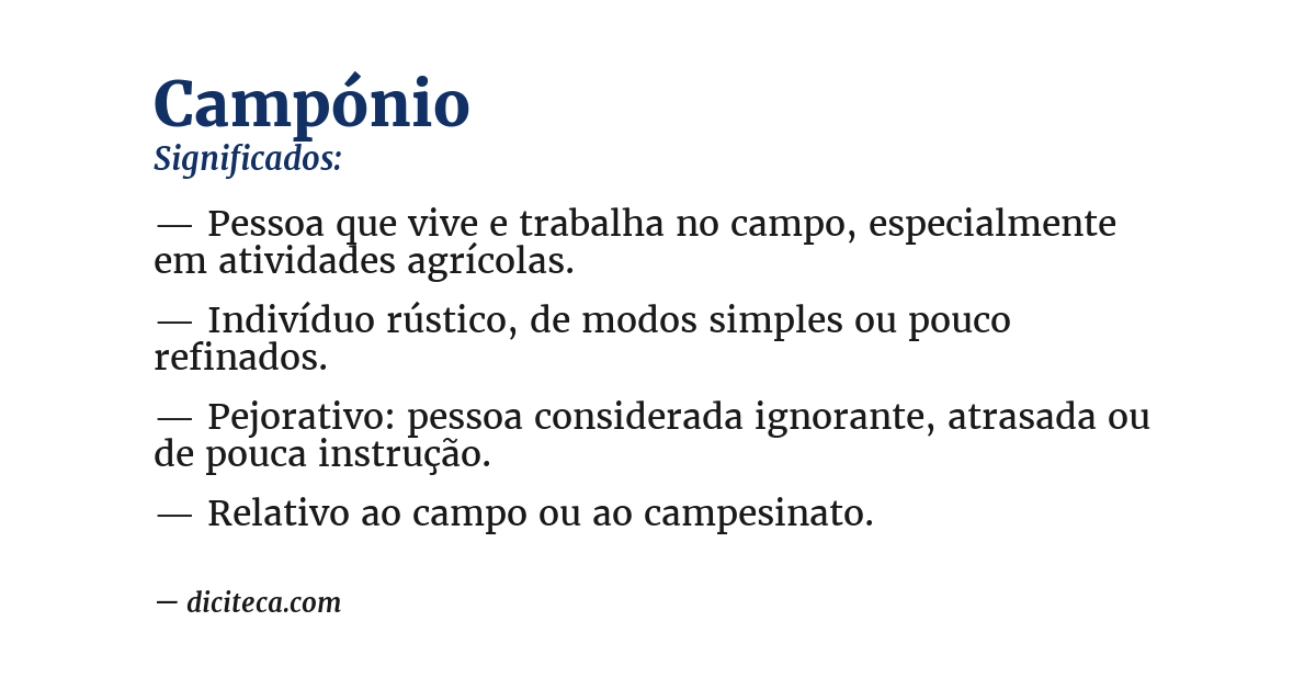 Significado de campónio