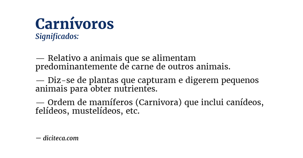 Significado de carnívoros