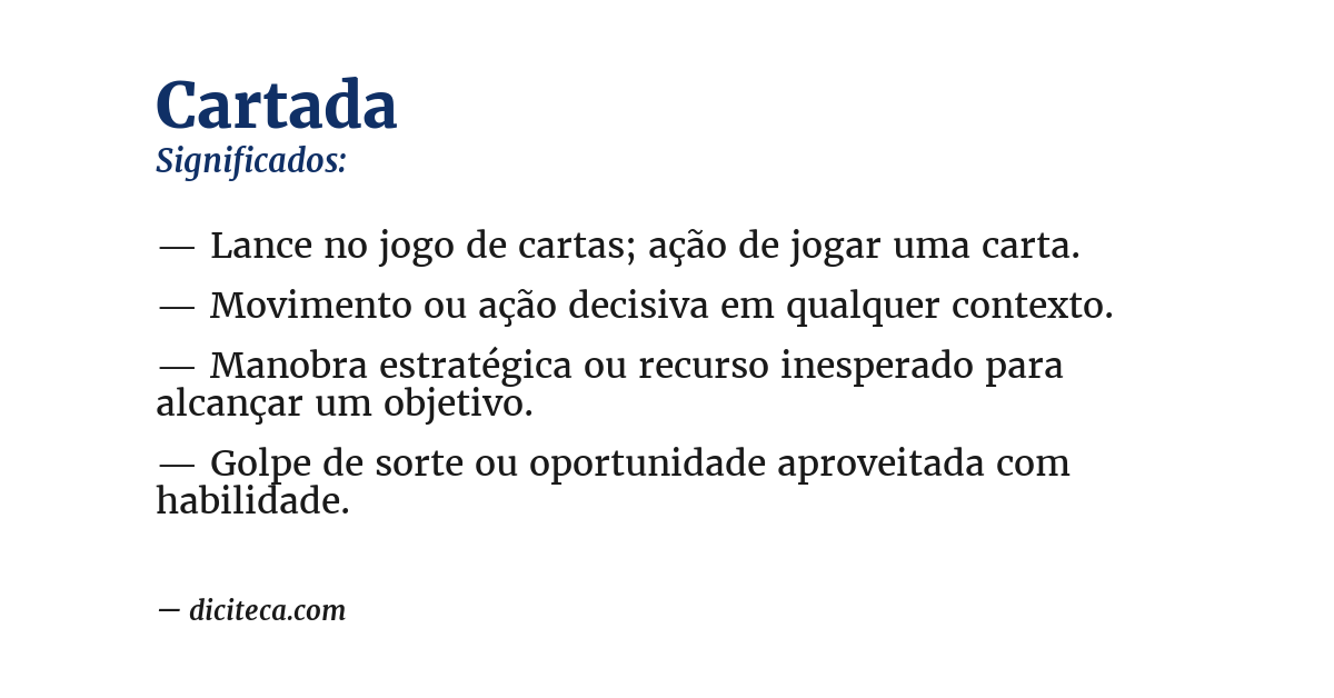 Significado de cartada