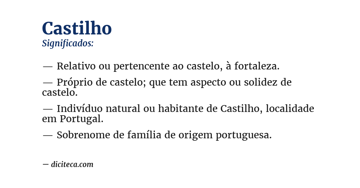 Significado de castilho