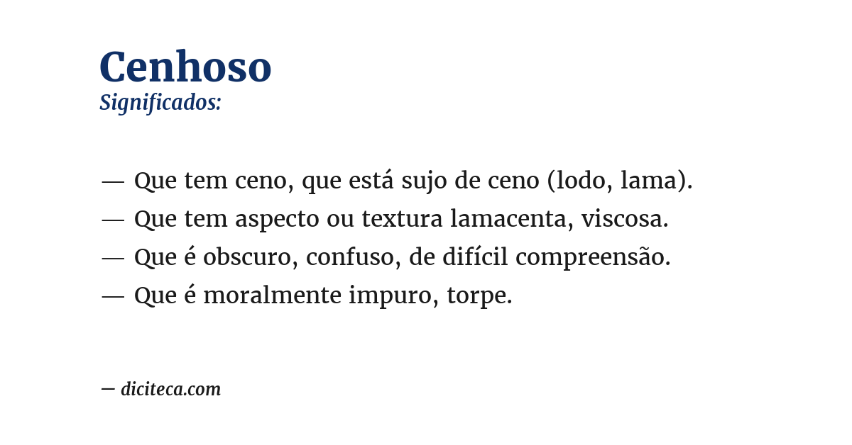 Significado de cenhoso
