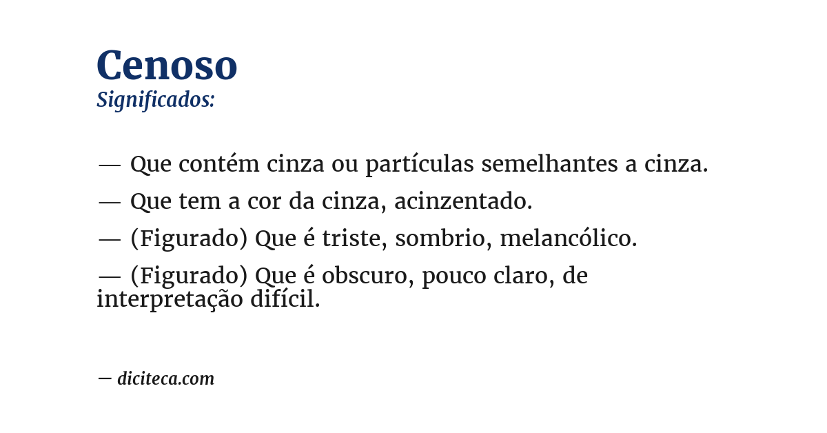 Significado de cenoso