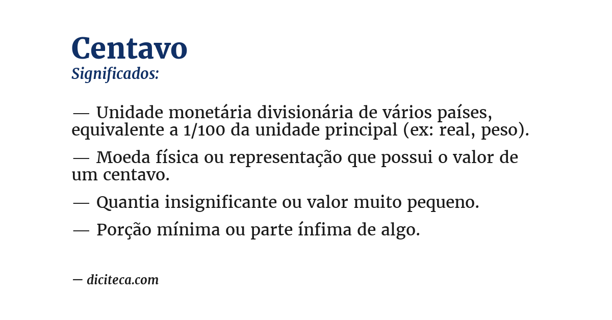 Significado de centavo
