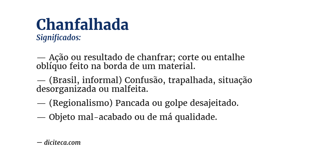 Significado de chanfalhada