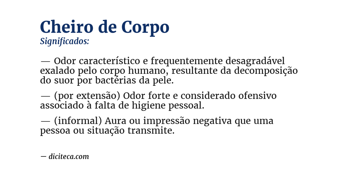 Significado de cheiro de corpo