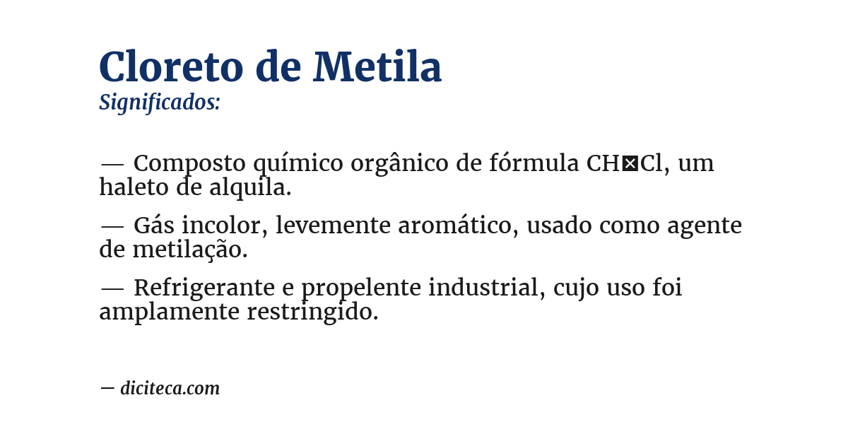 Significado de cloreto de metila