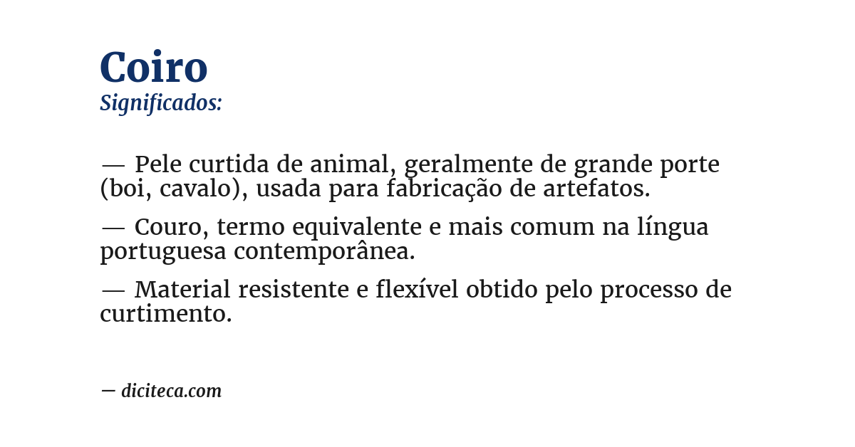 Significado de coiro