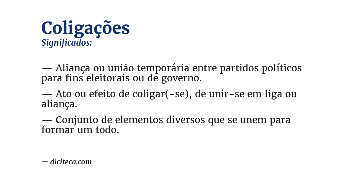 Significado de coligações