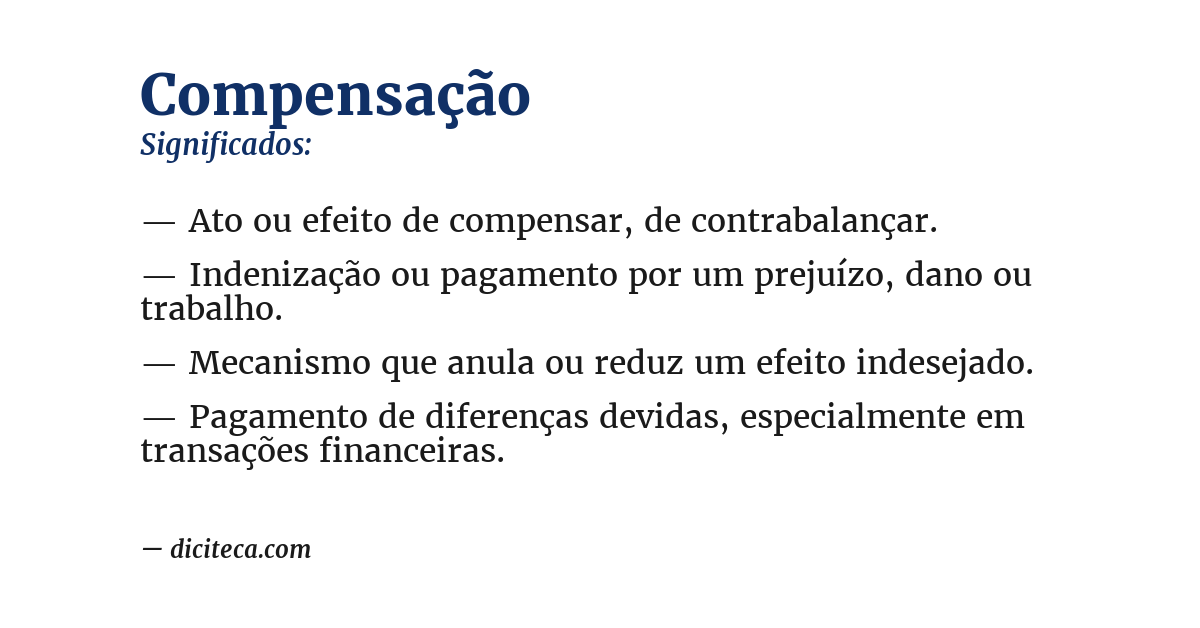 Significado de compensação