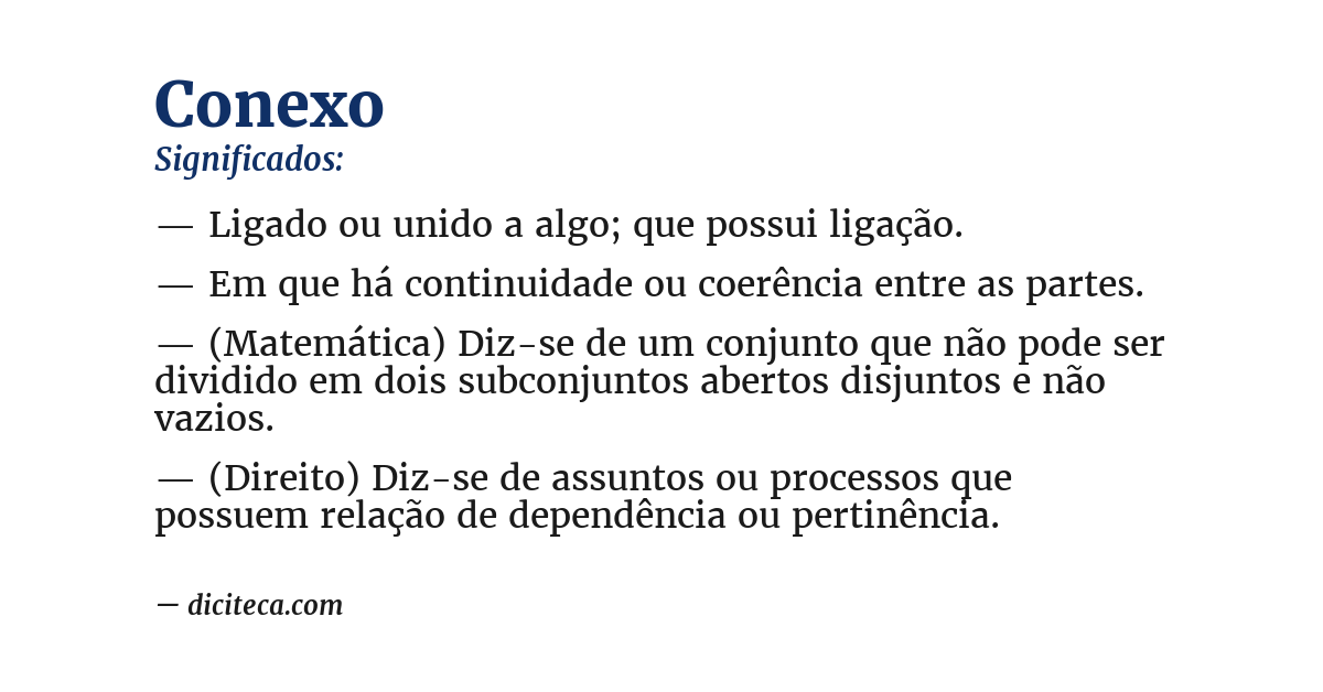 Significado de conexo