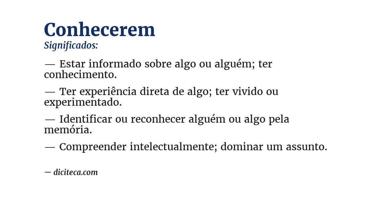 Significado de conhecerem