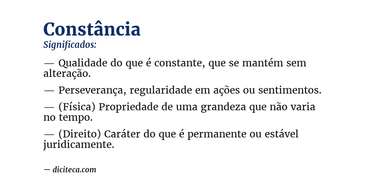 Significado de constância