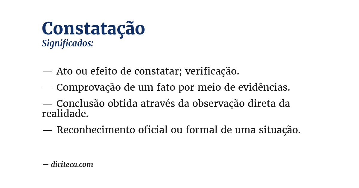 Significado de constatação