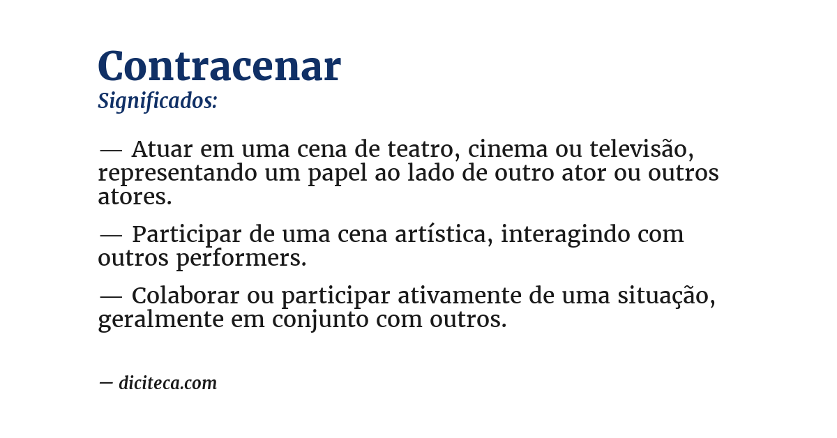 Significado de contracenar