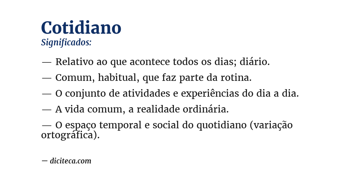 Significado de cotidiano