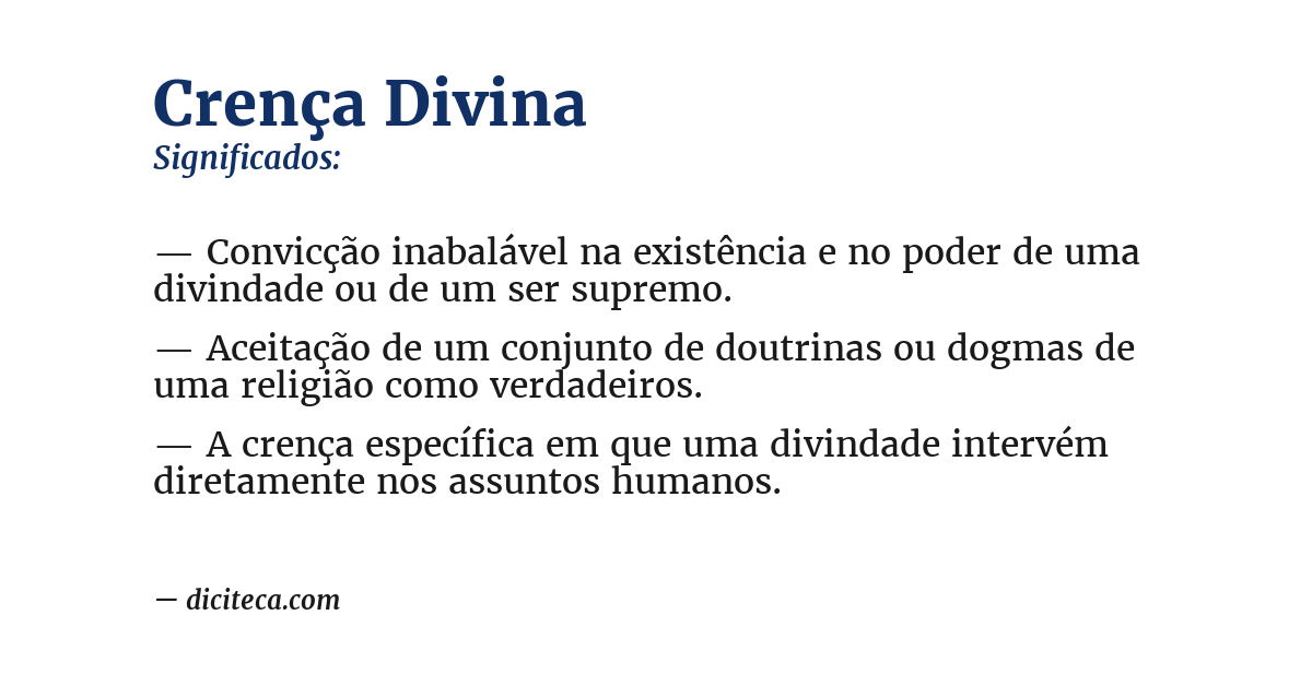 Significado de crença divina
