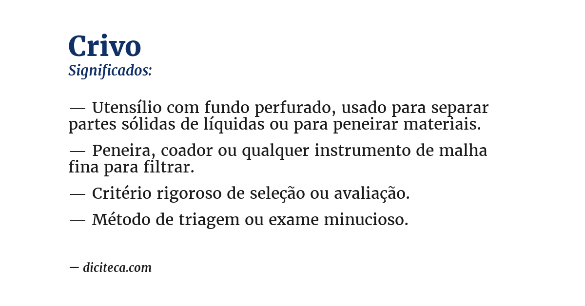Significado de crivo