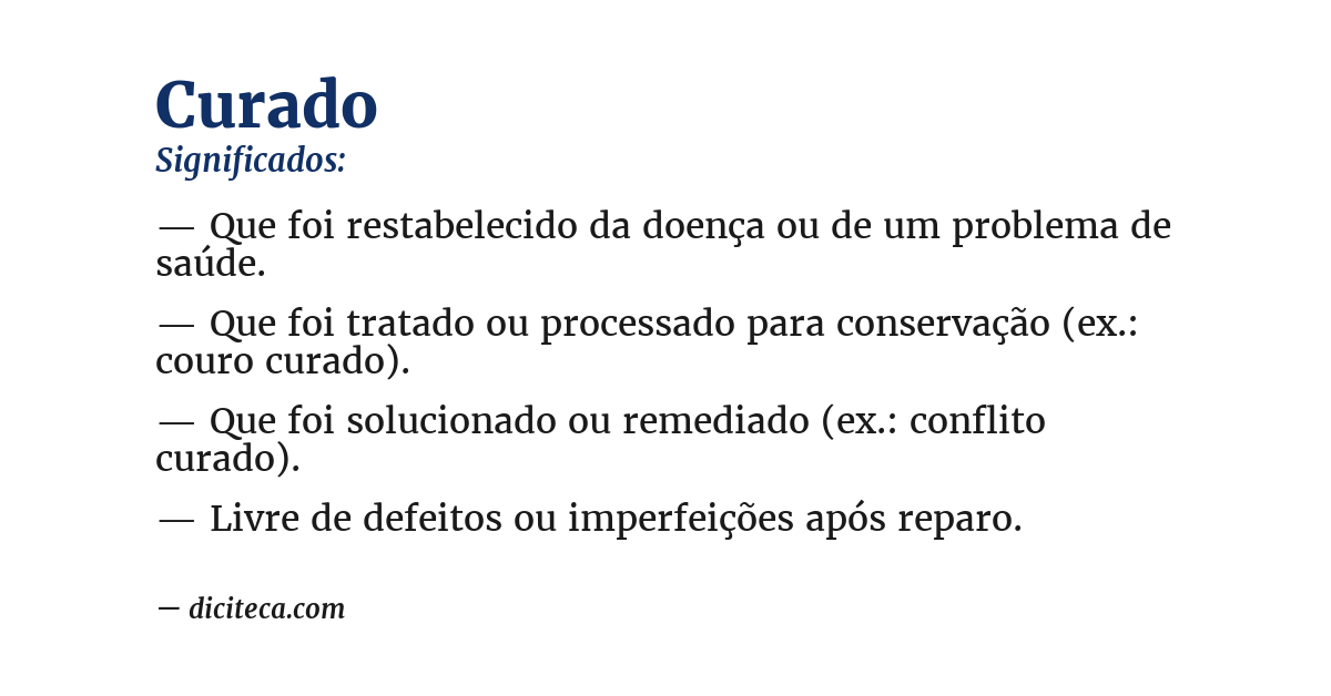 Significado de curado