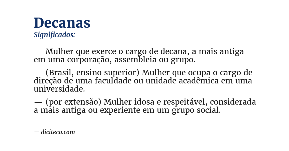Significado de decanas