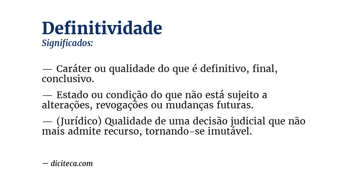 Significado de definitividade