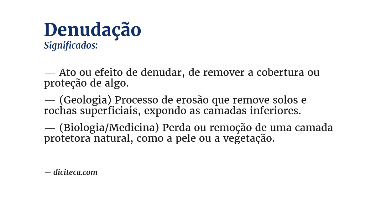 Significado de denudação