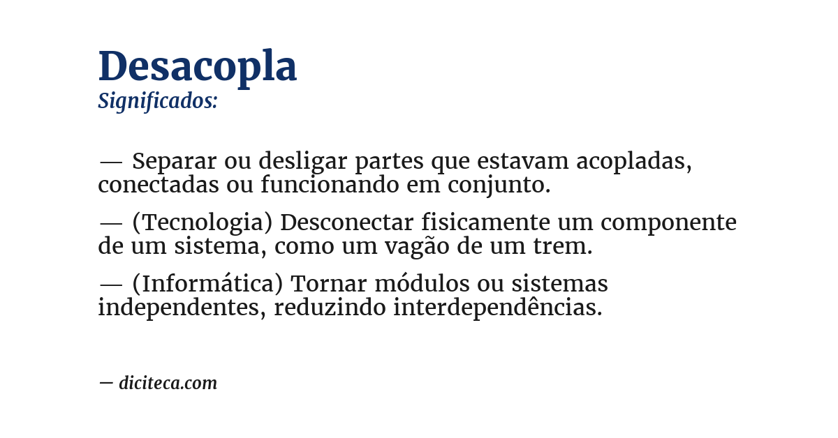 Significado de desacopla