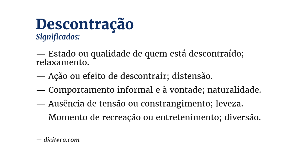 Significado de descontração