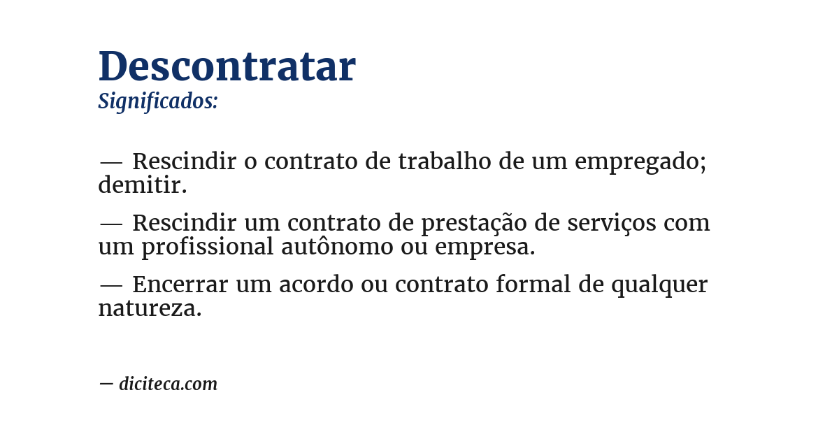 Significado de descontratar