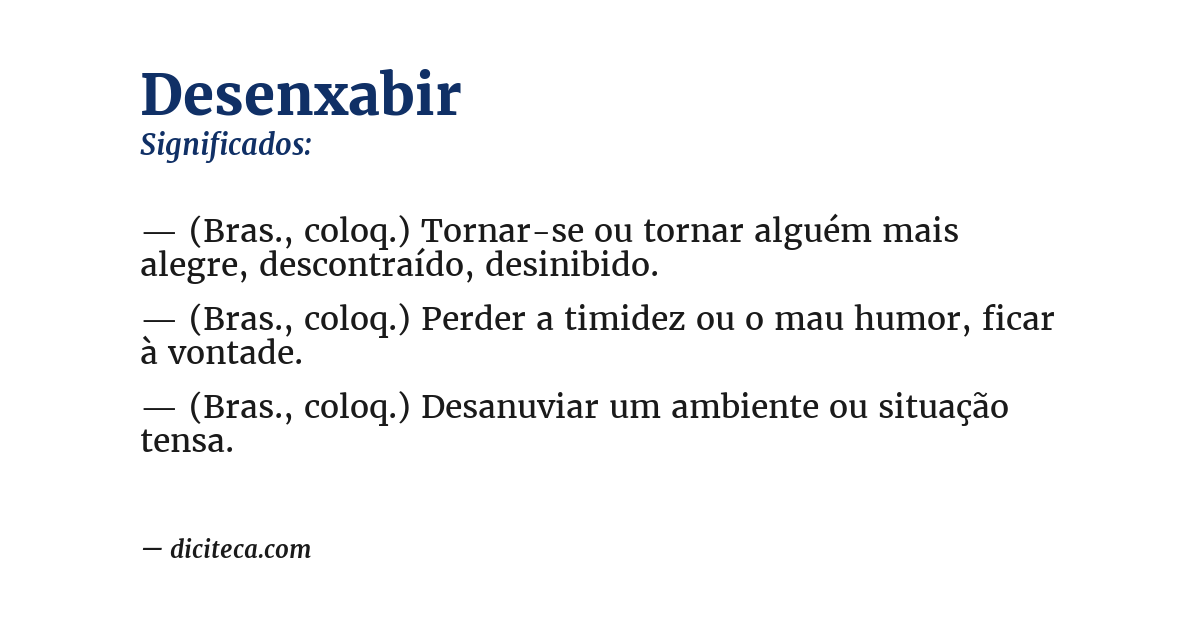 Significado de desenxabir