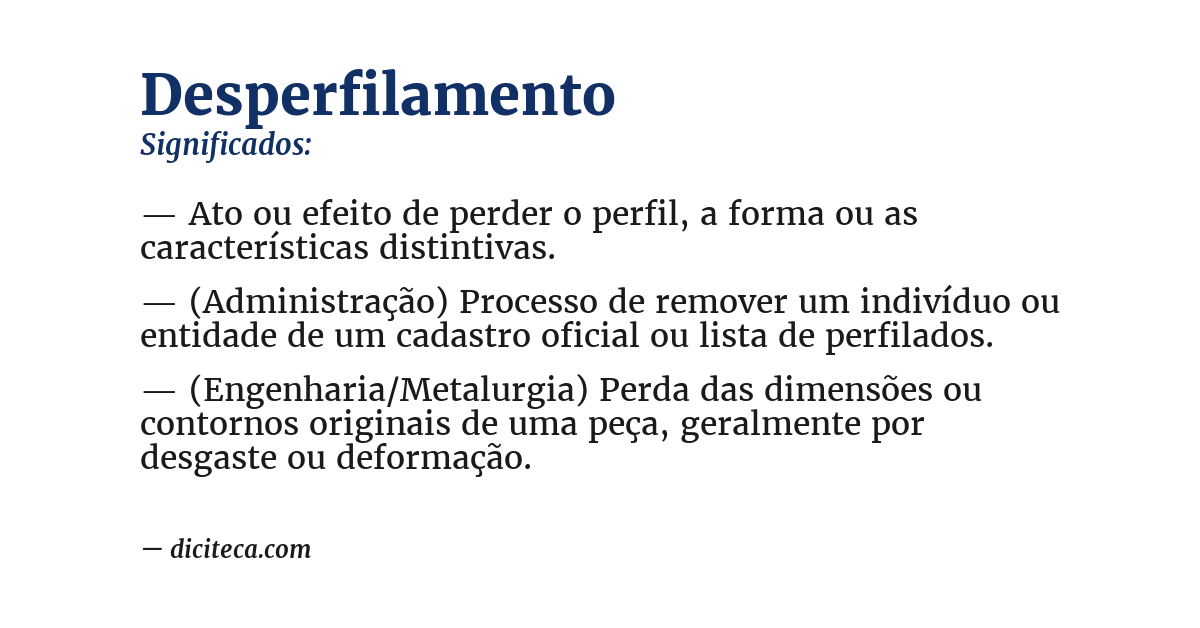 Significado de desperfilamento
