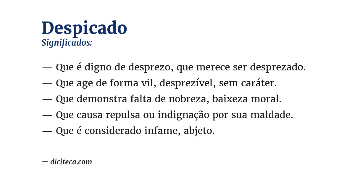Significado de despicado