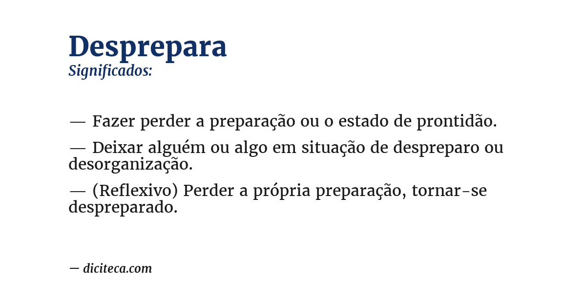 Significado de desprepara