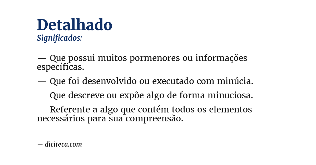 Significado de detalhado
