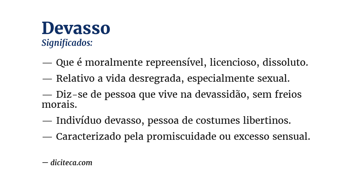 Significado de devasso