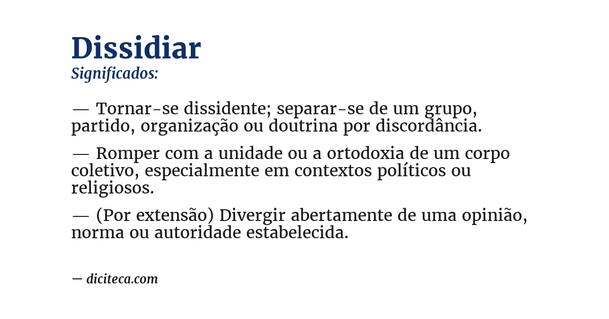 Significado de dissidiar