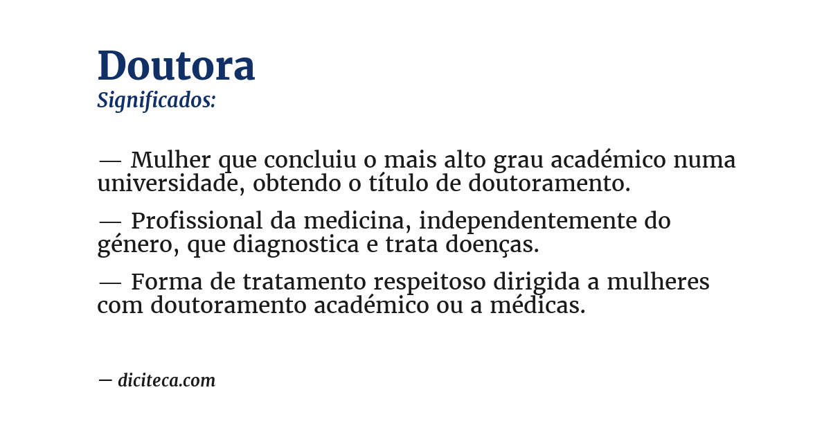Significado de doutora