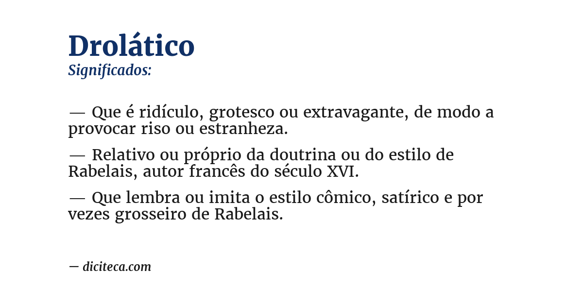 Significado de drolático