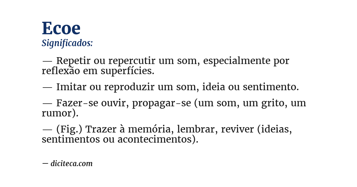 Significado de ecoe