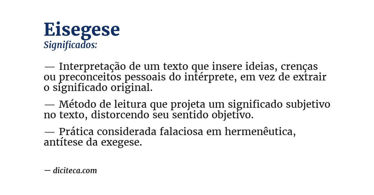Significado de eisegese