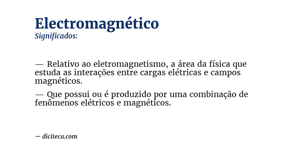 Significado de electromagnético