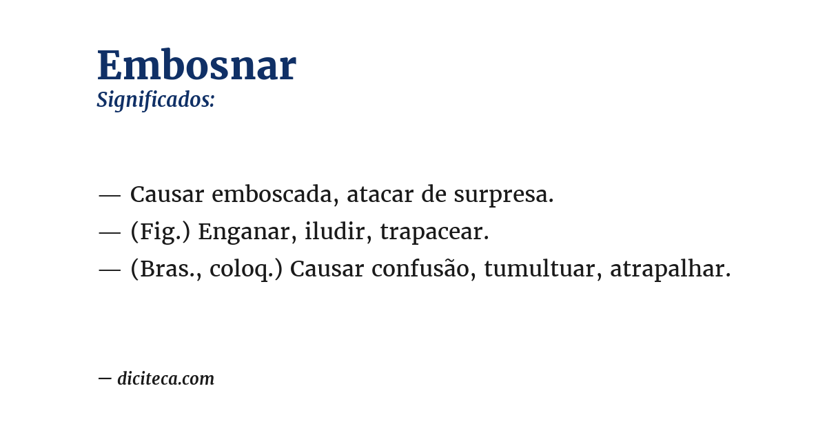 Significado de embosnar