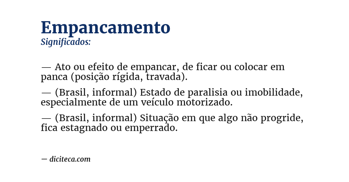 Significado de empancamento