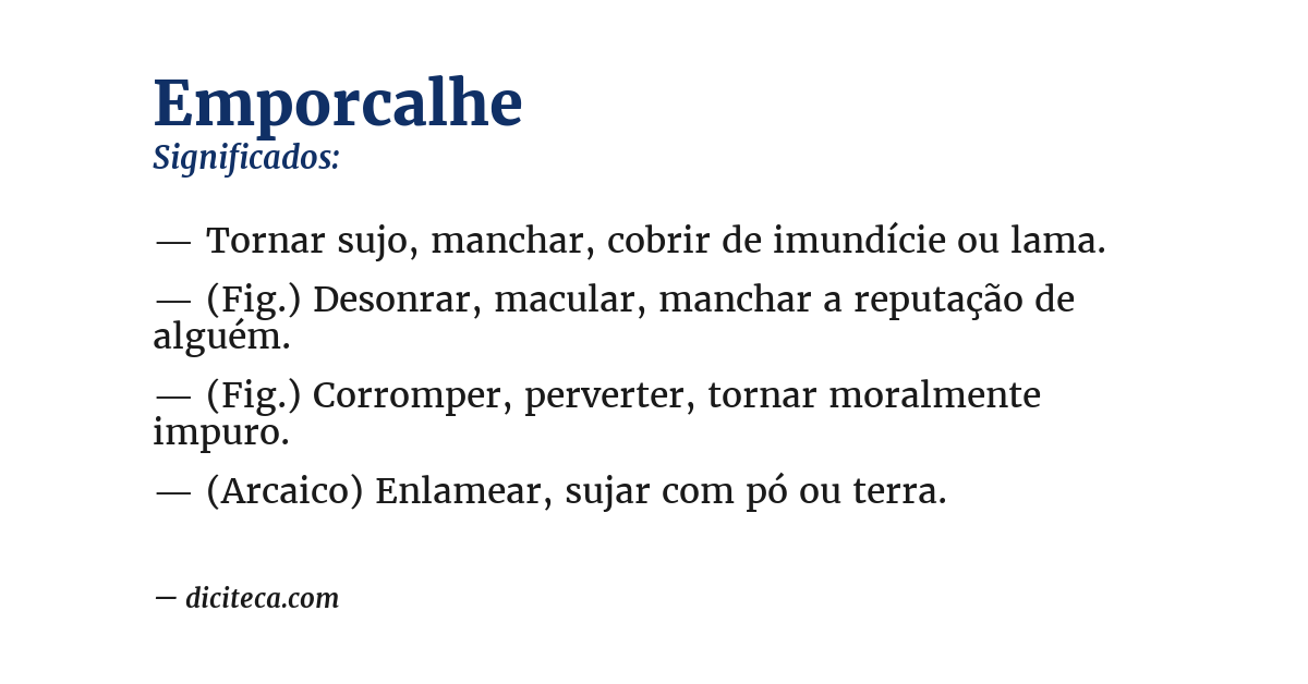 Significado de emporcalhe