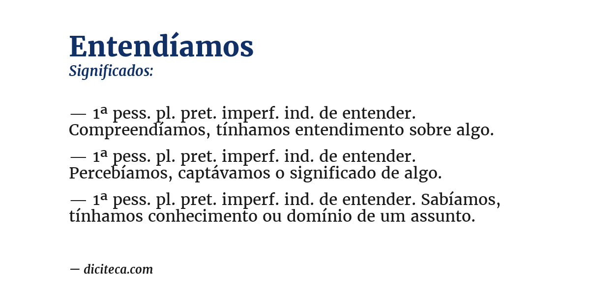 Significado de entendíamos