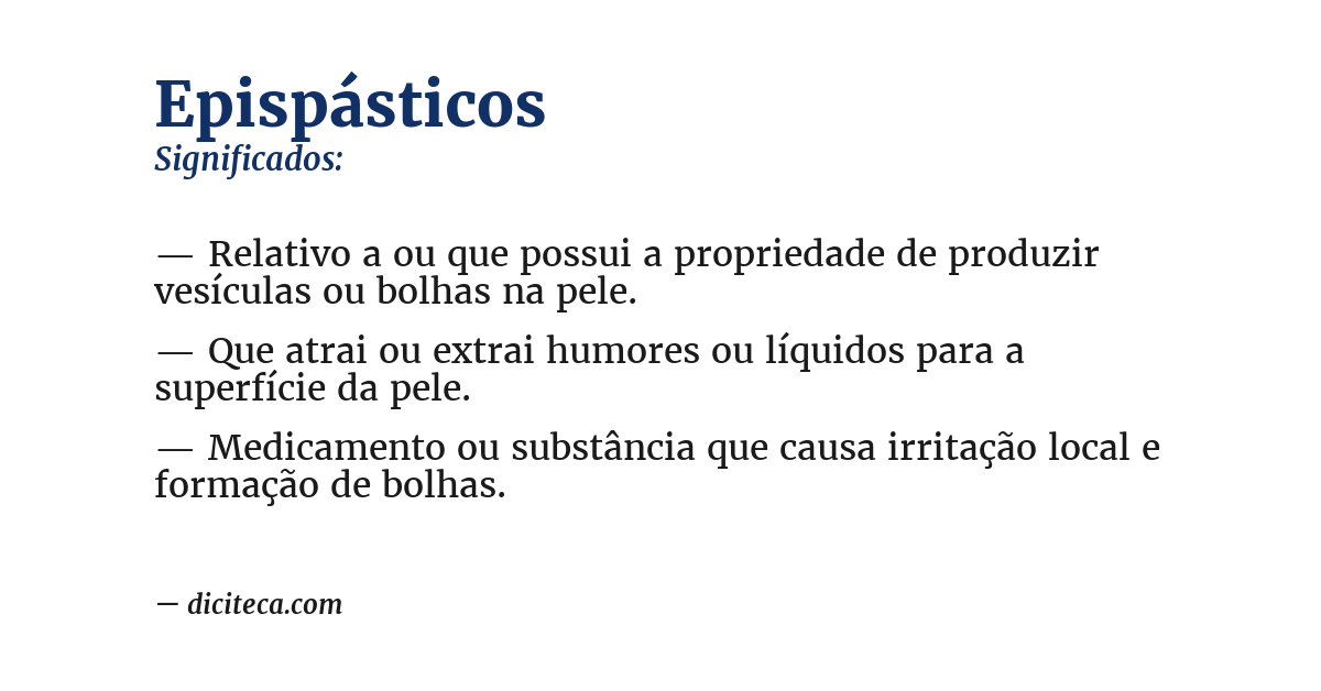 Significado de epispásticos