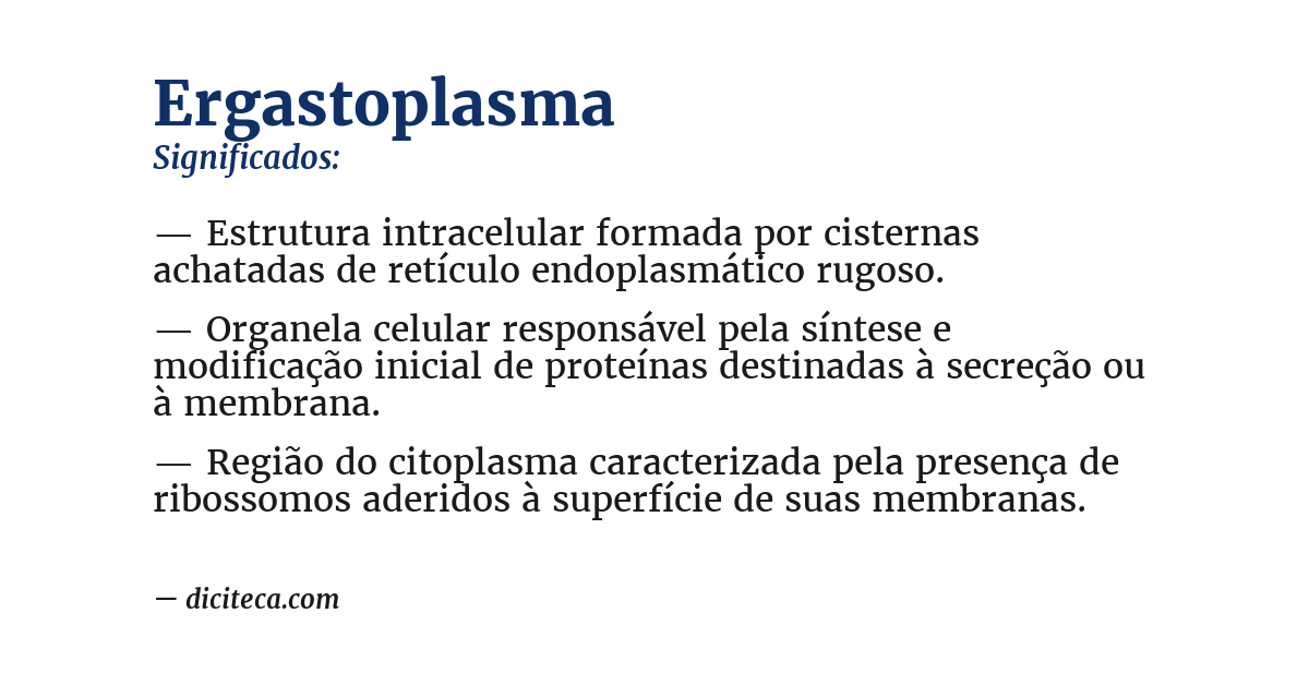 Significado de ergastoplasma